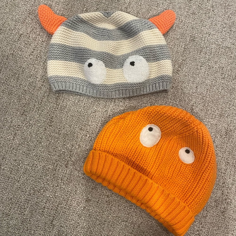 Baby GAP knit monster/Halloween hats (includes 2 diff styles). Size 18-24mos.